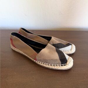 Burberry Tan and Black Espadrilles